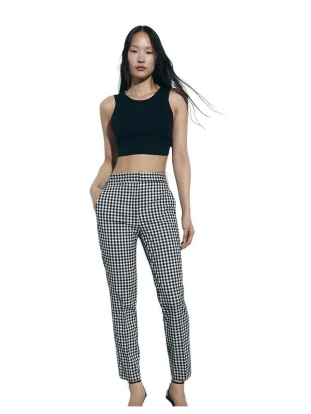 ZARA ELASTIC WAIST TROUSERS ESCRU / BLACK